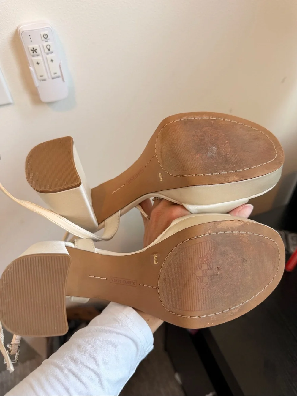 Vince Camuto Off White Platform Slingback Sandal